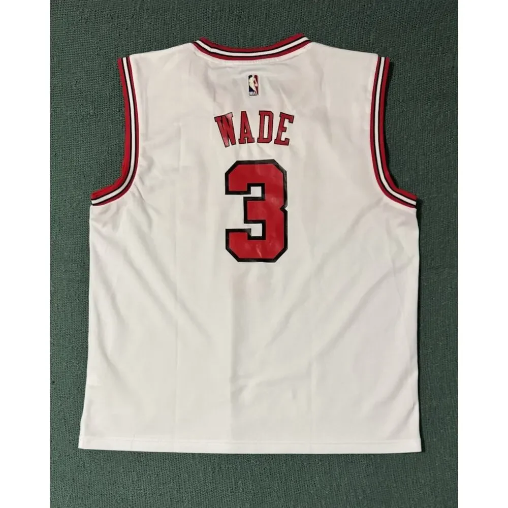 Wade Chicago Bulls Adidas White Jersey NBA BASKETBALL Shirt Men’s Size XL